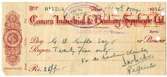 Picture of India, Canara Industrial & Banking Syndicate, 1936
