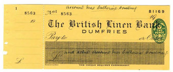 Picture of British Linen Bank, Dumfries, 19(45). Unissued.