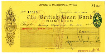 Picture of British Linen Bank, Dumfries, 1950's. Used