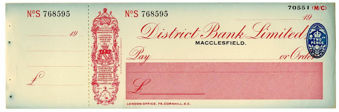 Picture of District Bank Ltd., Macclesfield 19(35) Unissued