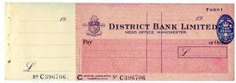 Picture of District Bank Ltd., Manchester, 19(48). Unissued