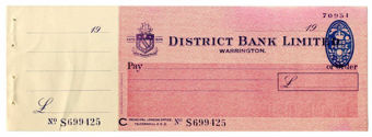 Picture of District Bank Ltd., Warrington, 19(48). Unissued
