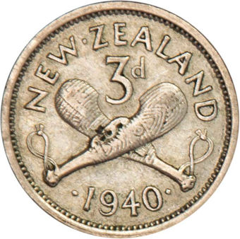 New Zealand 1940 Threepence_rev
