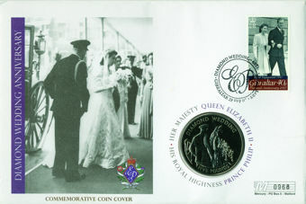 Diamond Wedding Dress £5 Coin Cover_obv