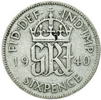 Sixpence WWII Date Collection (Silver)_1940