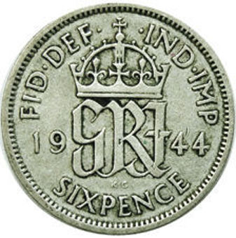 Sixpence WWII Date Collection (Silver)_1944