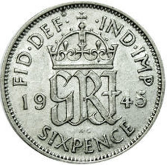 Sixpence WWII Date Collection (Silver)_1945