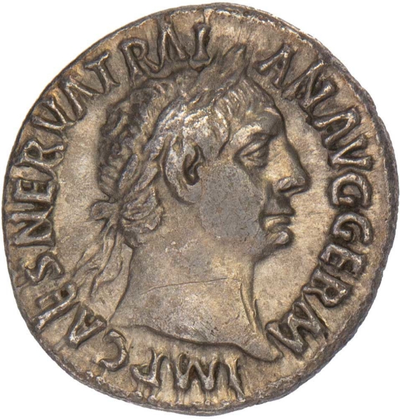 Trajan, 98-117 AD. AR Denarius, Rome AD 99,  Vesta Seated-obv