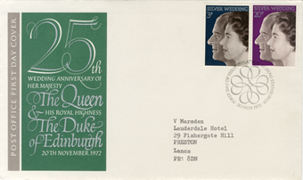 Picture of Queen's 25th Wedding Crown & FDC