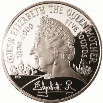 2000 Queen Mother 100th £5 Silver Proof_obv