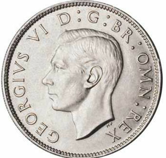 Picture of George VI, Florin 1947 About Unc