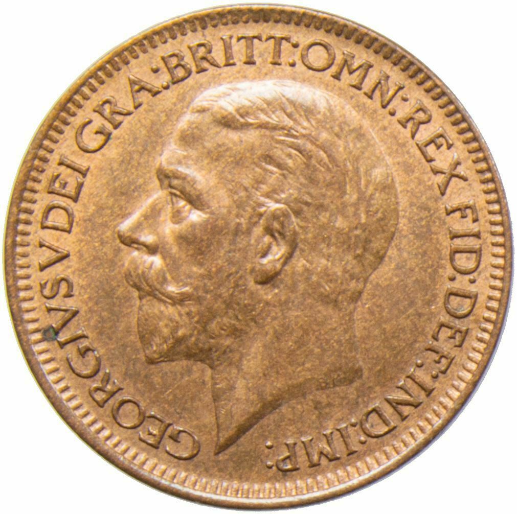 1928 Farthing Coin Great Britain George V