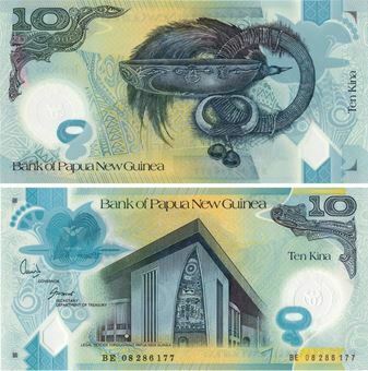 Picture of Papua New Guinea 10 Kina nd (2008) P30 Plastic Unc