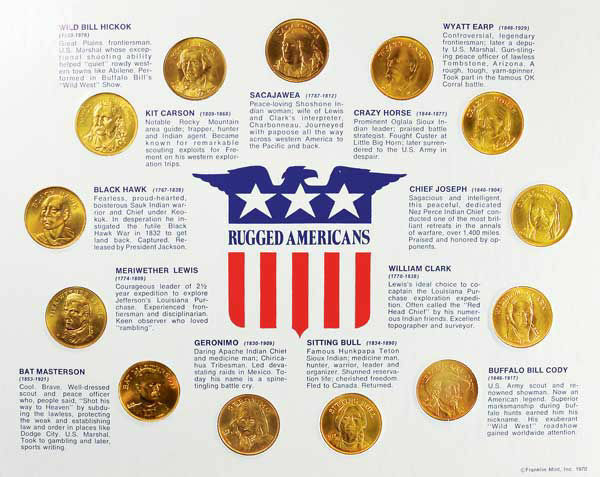 Uncirculated Rugged Americans Coin Franklin Mint SEALED KIT CARSON 