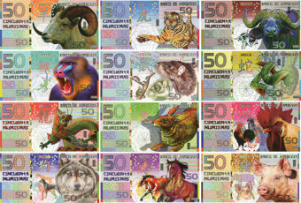 Picture of Kamberra Complete Set Chinese Zodiac Signs 50 Numismas 2009-20 Polymer Unc
