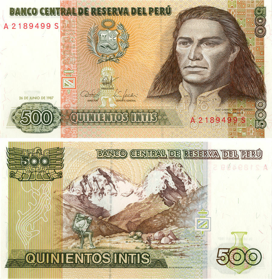 Peru 500 Intis 1987  UNC 