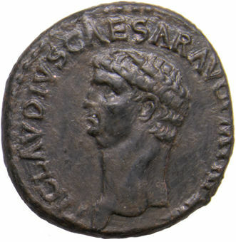 Claudius. A.D. 41-54. Rome - A.D. 42. Æ As. Minerva_obv