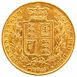 Victoria 1844 Shield Sovereign in Fine_rev