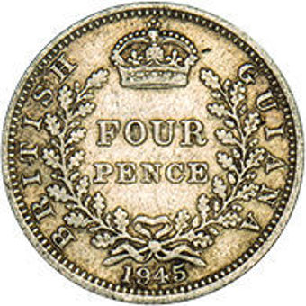 1945 British Guiana WW2 Silver Groat_rev
