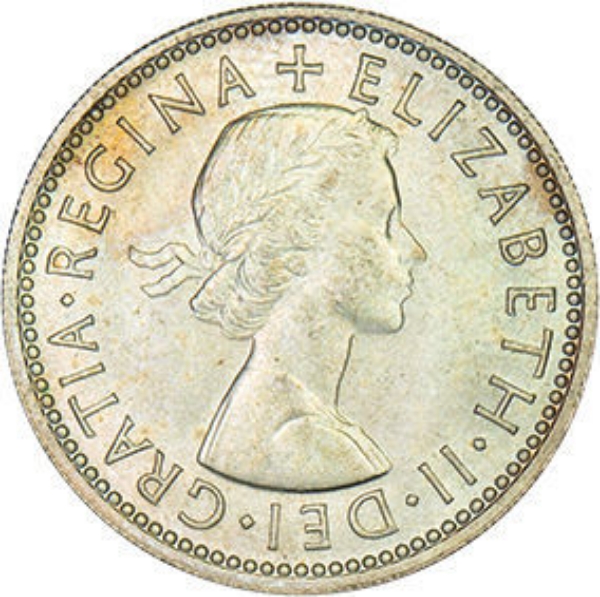 1960 English Shilling Brilliant Unc_obv