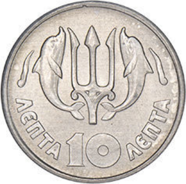 Greece 10 Lepta 1973 Unc_obv