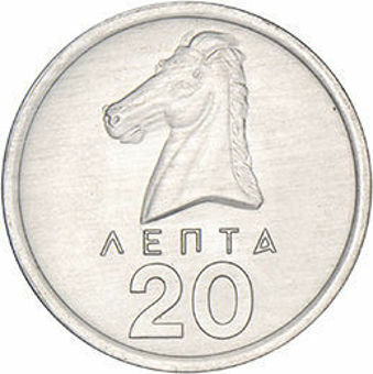 Greece 20 Lepta 1976 Unc_obv