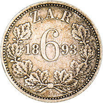 South Africa ZAR Sixpence - Circulated_rev