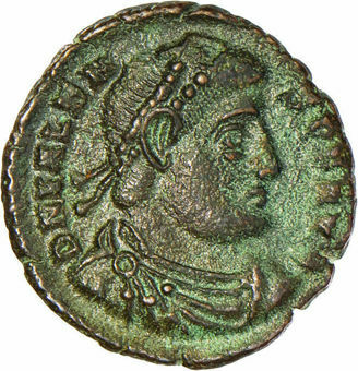 Valens A.D. 364-378. Bronze Coin (GLORIA ROMANORVM) Very Fine_obv