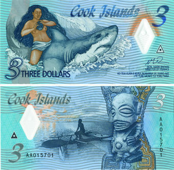 Cook Islands 3 Dollar Polymer 2021 P-New Unc