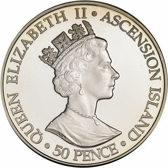 Ascension Island, 50 pence (Royal Wedding Charles & Camilla) 2005_obv