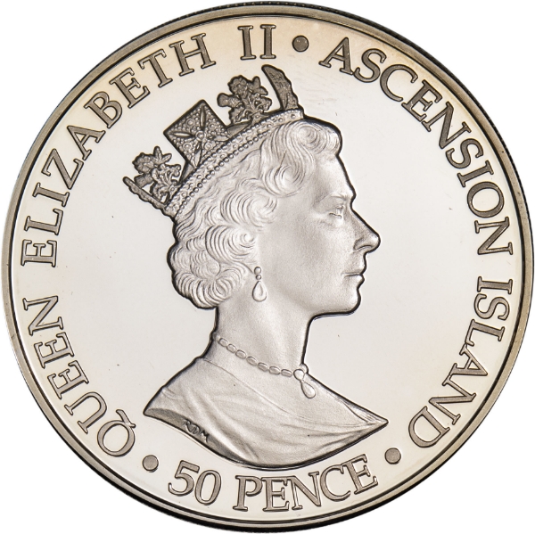 Ascension Island, 50 pence (Royal Wedding Charles & Camilla) 2005_obv