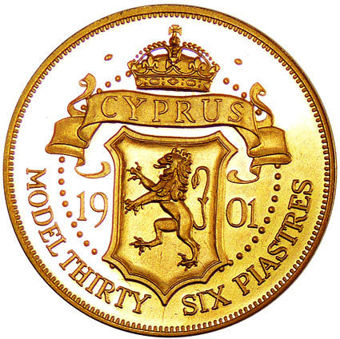 Edward VII, Cyprus Bare Head Goldine_rev