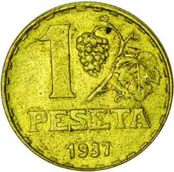 Spain, 1 Peseta (Civil War) 1937_rev