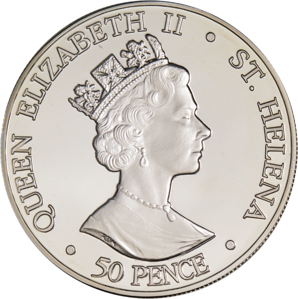 St Helena_50_pence_Royal Wedding_obv