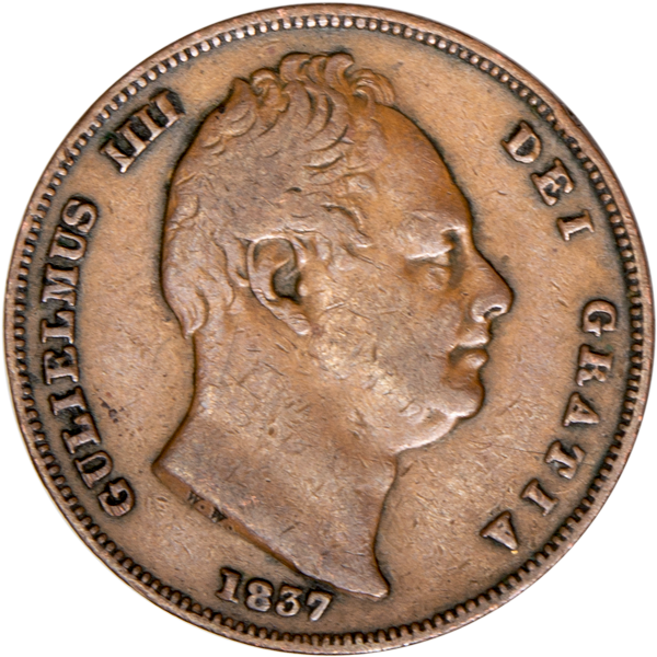William IV, Farthing (Copper) Very Fine_obv
