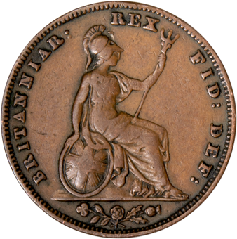 William IV, Farthing (Copper) Very Fine_rev