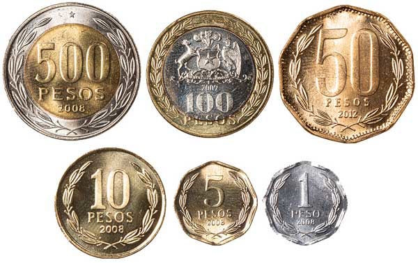 Chile, Mint Set  1999-2017 (6 Coins)