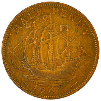 1945_Halfpenny_rev
