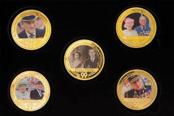 Prince Philip 5 Medallion Collection in Case