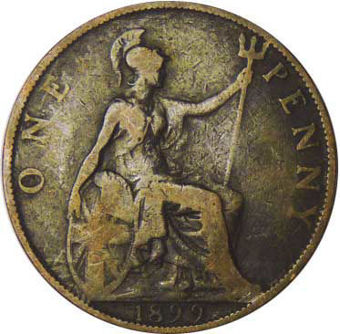 Victoria, Penny Set (Old Head) 1895-1901_1899Penny_rev