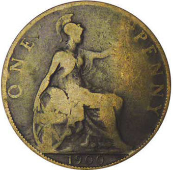 Victoria, Penny Set (Old Head) 1895-1901_1900Penny_rev