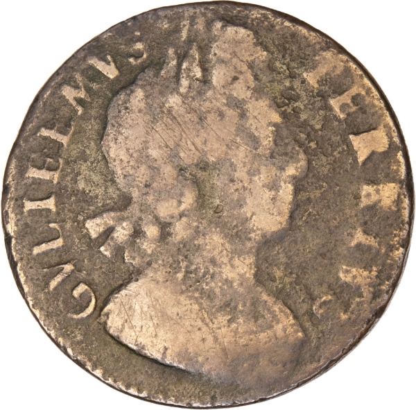 William III, 1700 Halfpenny 'GVLIEEMVS' reading Near Fine_obv