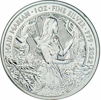 Elizabeth II, £2 (Maid Marian) 2022 1 Ounce Silver Brilliant Unc_obv