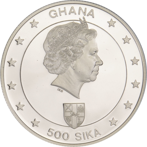 Ghana, Queen Elizabeth II, Coronation (50th Anniversary) Silver Crown_obv