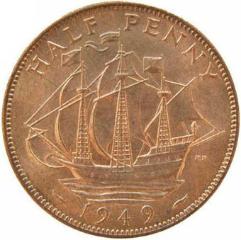 1949 Halfpenny Brilliant Unc_rev