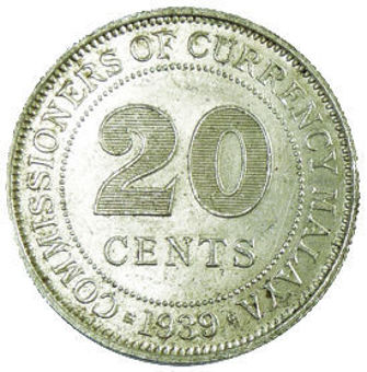 Malaya 20c 1939_Extremely_Fine