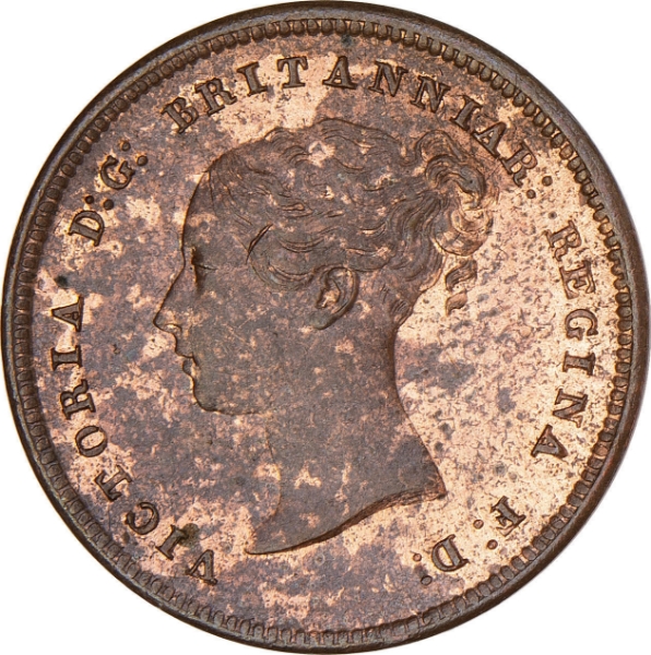 1844 Halffarthing Brilliant Unc_obv