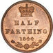 1844 Halffarthing Brilliant Unc_rev