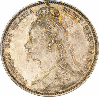 1889 Shilling (Large Jubilee Head) Choice Unc