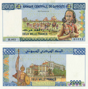Djibouti 2000 Francs P43 Banque Centrale Unc